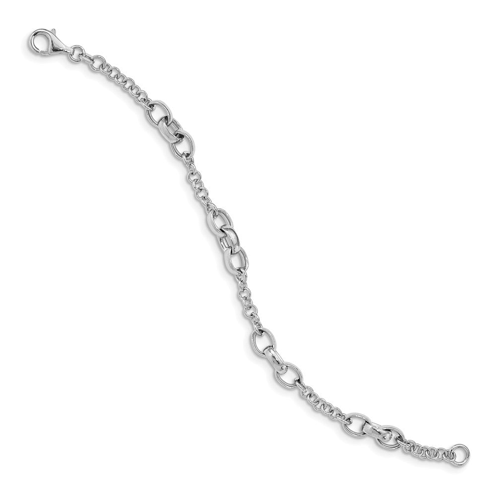 Quality Gold Sterling Silver Rhodium-plated Fancy Link Bracelet