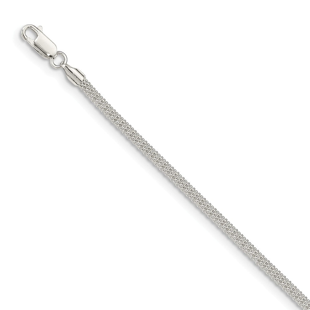 Quality Gold Sterling Silver 3mm Corona Chain Bracelet