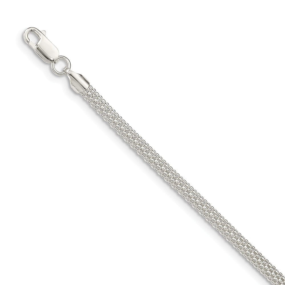 Quality Gold Sterling Silver 4.5mm Corona Chain Bracelet