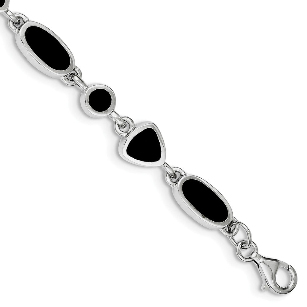 Quality Gold Sterling Silver Onyx Bracelet
