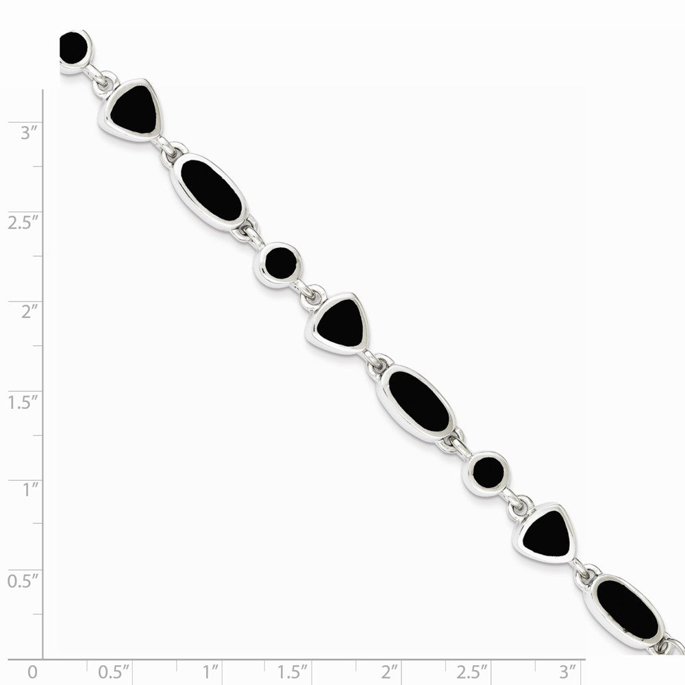 Quality Gold Sterling Silver Onyx Bracelet