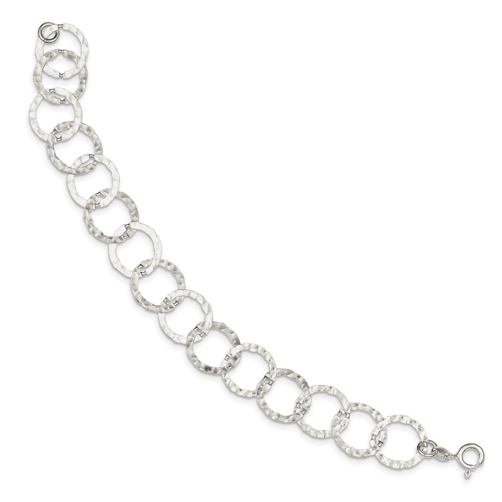 Quality Gold Sterling Silver Fancy Hammered Bracelet