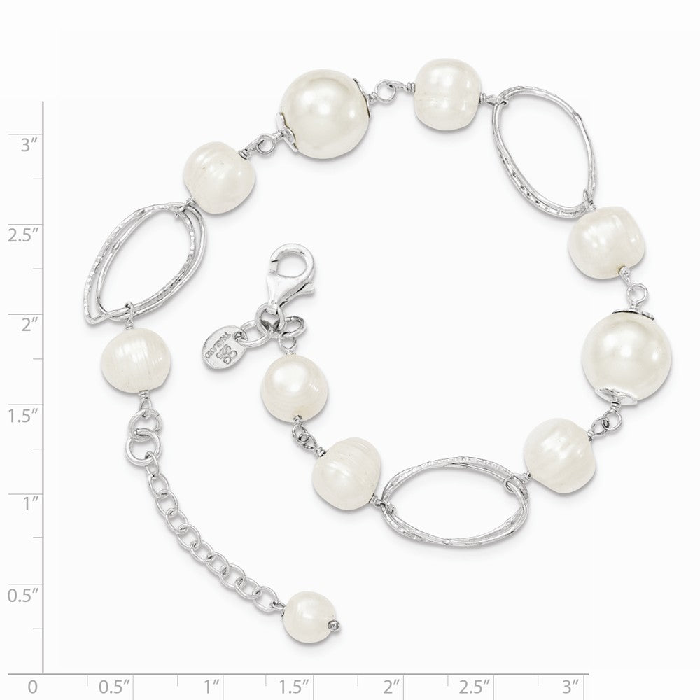Quality Gold Sterling Silver FW Cultured Pearl 8.5in Bracelet