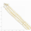 Quality Gold Sterling Silver Triple Strand White FW Cultured Pearl Bracelet