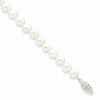 Quality Gold Sterling Silver Rhodium 6-7mm White Freshwater Cultured Pearl Bracelet