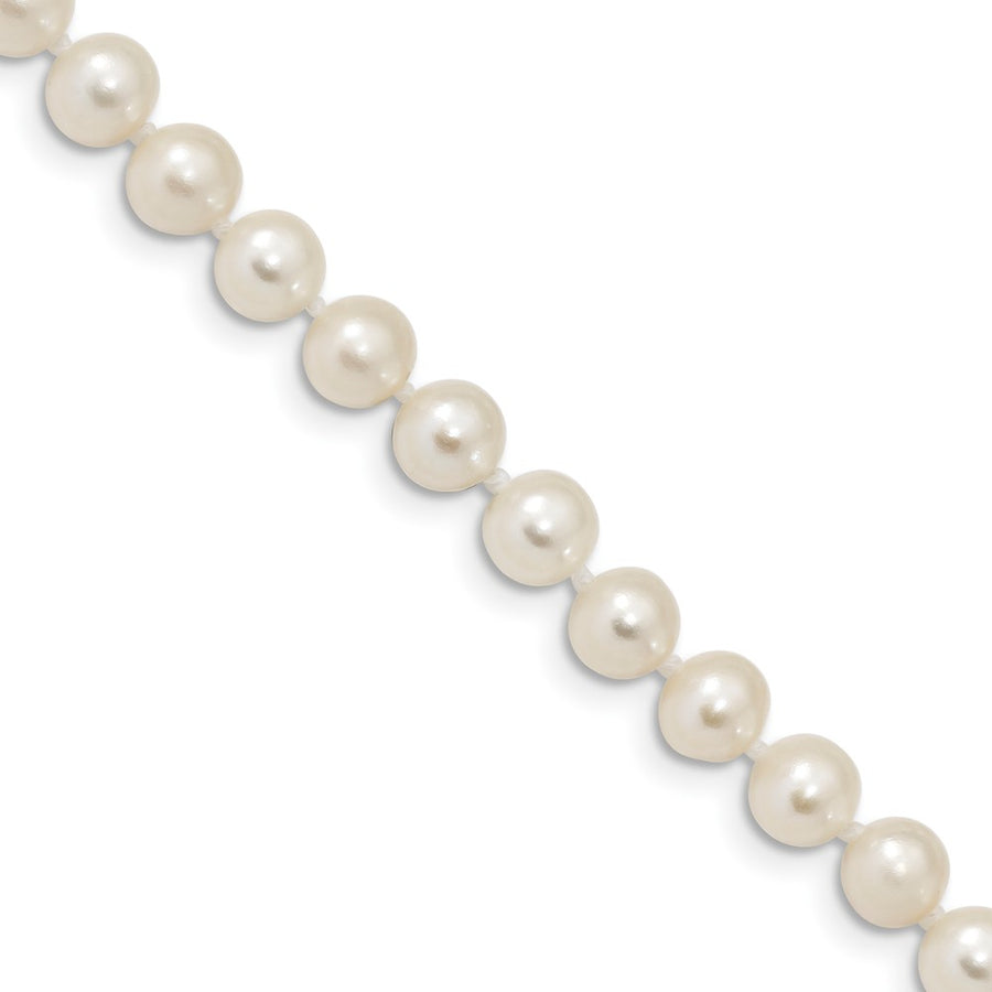 Quality Gold Sterling Silver Rhodium 6-7mm White Freshwater Cultured Pearl Bracelet