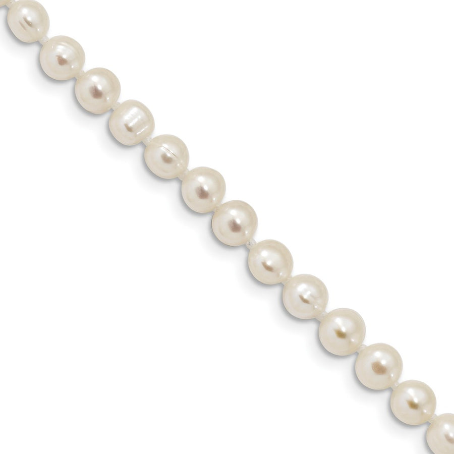 Quality Gold Sterling Silver Rhodium 5-6mm White Freshwater Cultured Pearl Bracelet