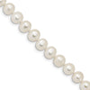 Quality Gold Sterling Silver Rhodium 7-8mm White Freshwater Cultured Pearl Bracelet