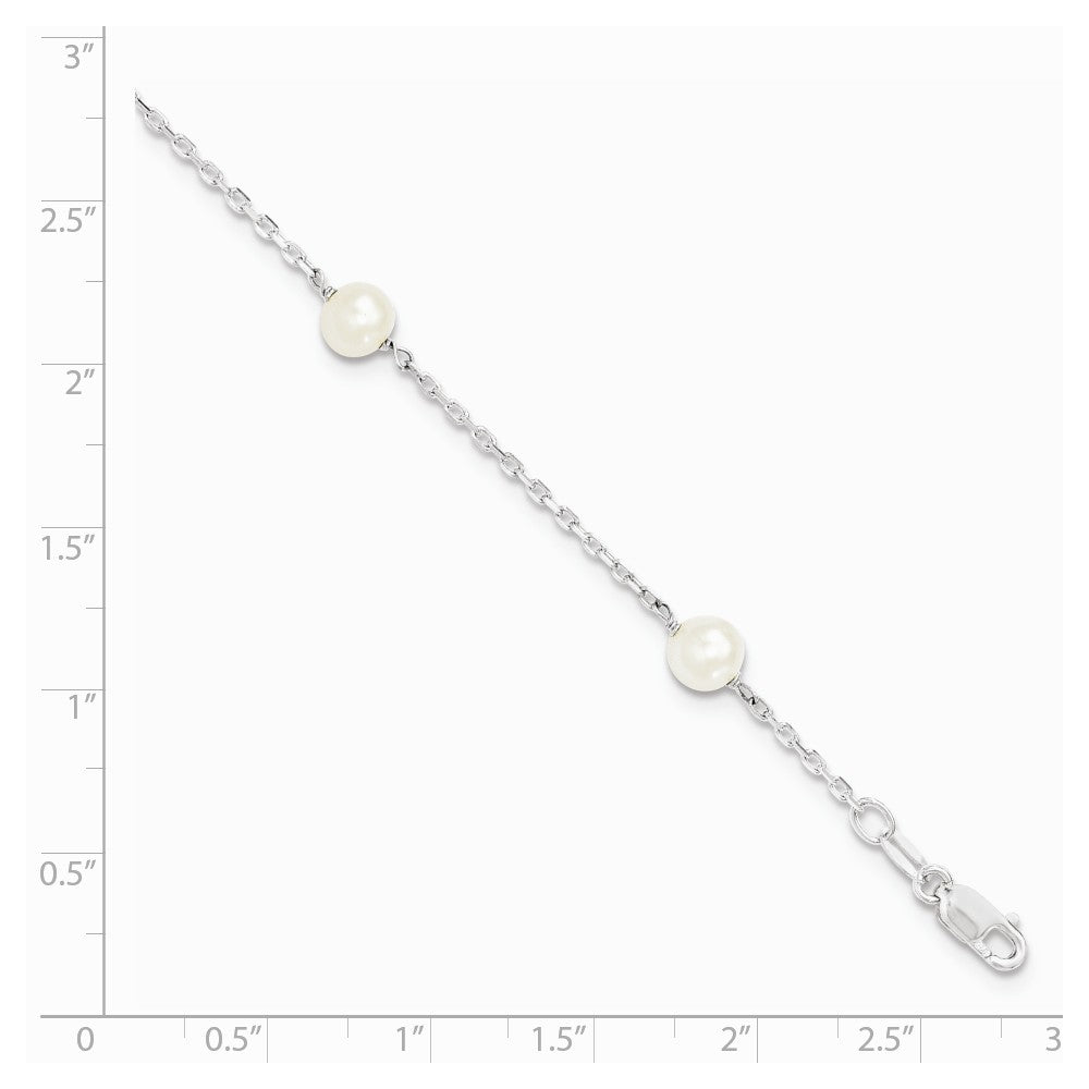 Quality Gold Sterling Silver Rh-plated FW Cultured Pearl Bracelet