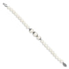 Quality Gold Sterling Silver Rhodium-plated 7-10mm White FWC Pearl Fancy Bracelet