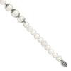 Quality Gold Sterling Silver Rhodium-plated 7-10mm White FWC Pearl Fancy Bracelet