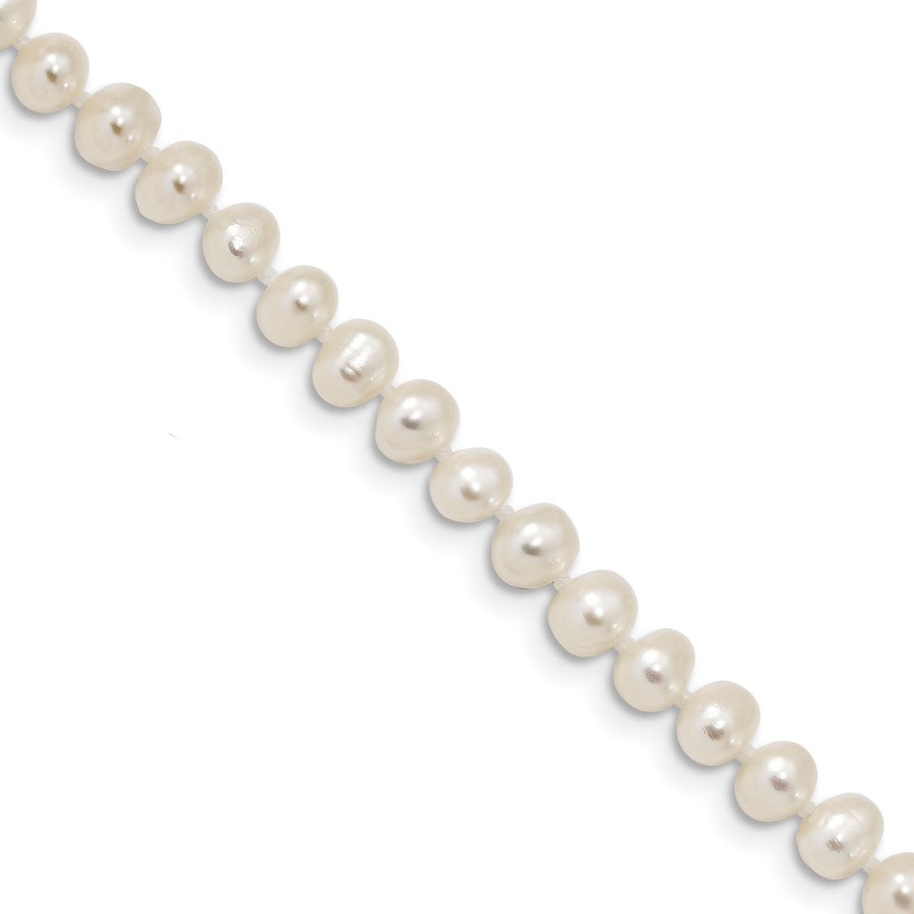 Quality Gold Sterling Silver Rhodium 4-5mm White FWC Pearl Bracelet