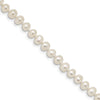 Quality Gold Sterling Silver Rhodium 4-5mm White FWC Pearl Bracelet