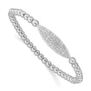 Quality Gold Sterling Silver Rhod-plated CZ Beaded Stretch Bracelet