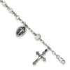 Quality Gold Sterling Silver Rosary Bracelet Rnd.Fluted Beads