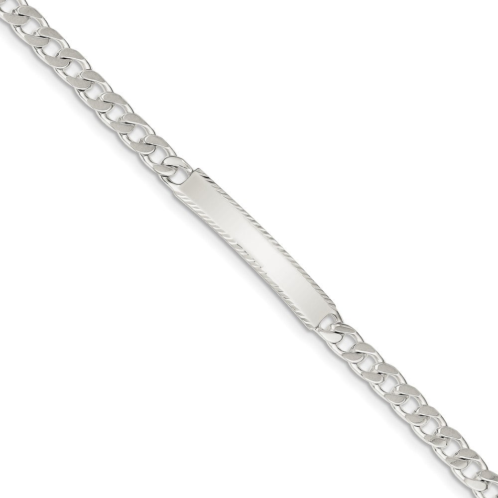 Quality Gold Sterling Silver Diamond-cut Engraveable Curb Link IN Bracelet