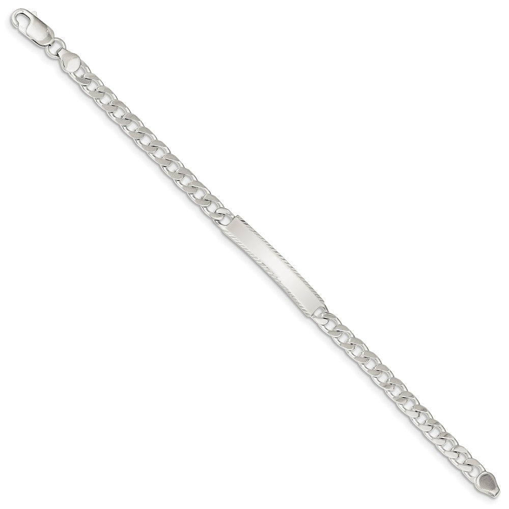 Quality Gold Sterling Silver Diamond-cut Engraveable Curb Link IN Bracelet