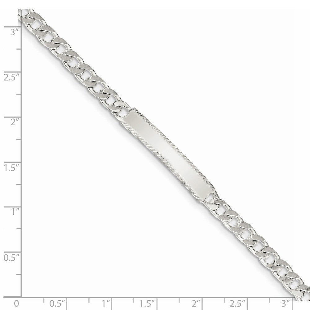 Quality Gold Sterling Silver Diamond-cut Engraveable Curb Link IN Bracelet