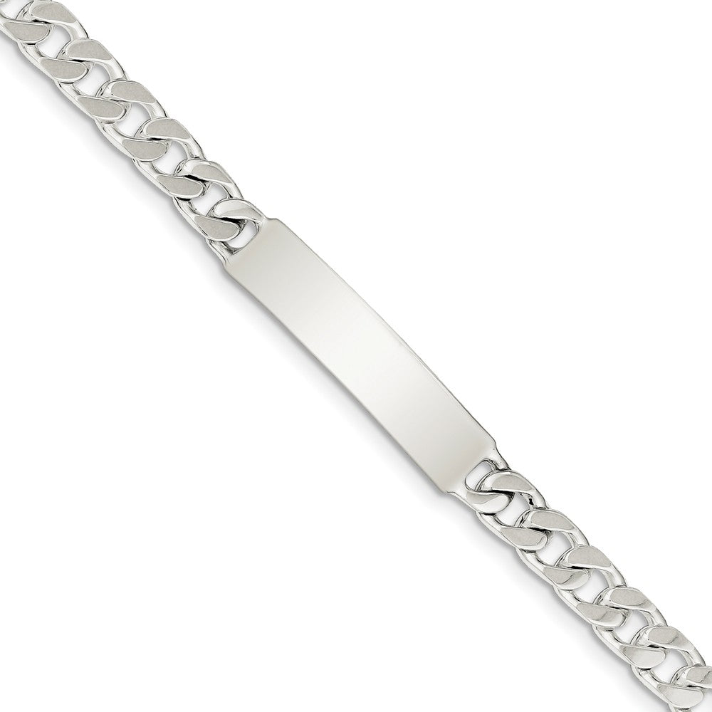 Quality Gold Sterling Silver 8inch Polished Engraveable Curb Link ID Bracelet