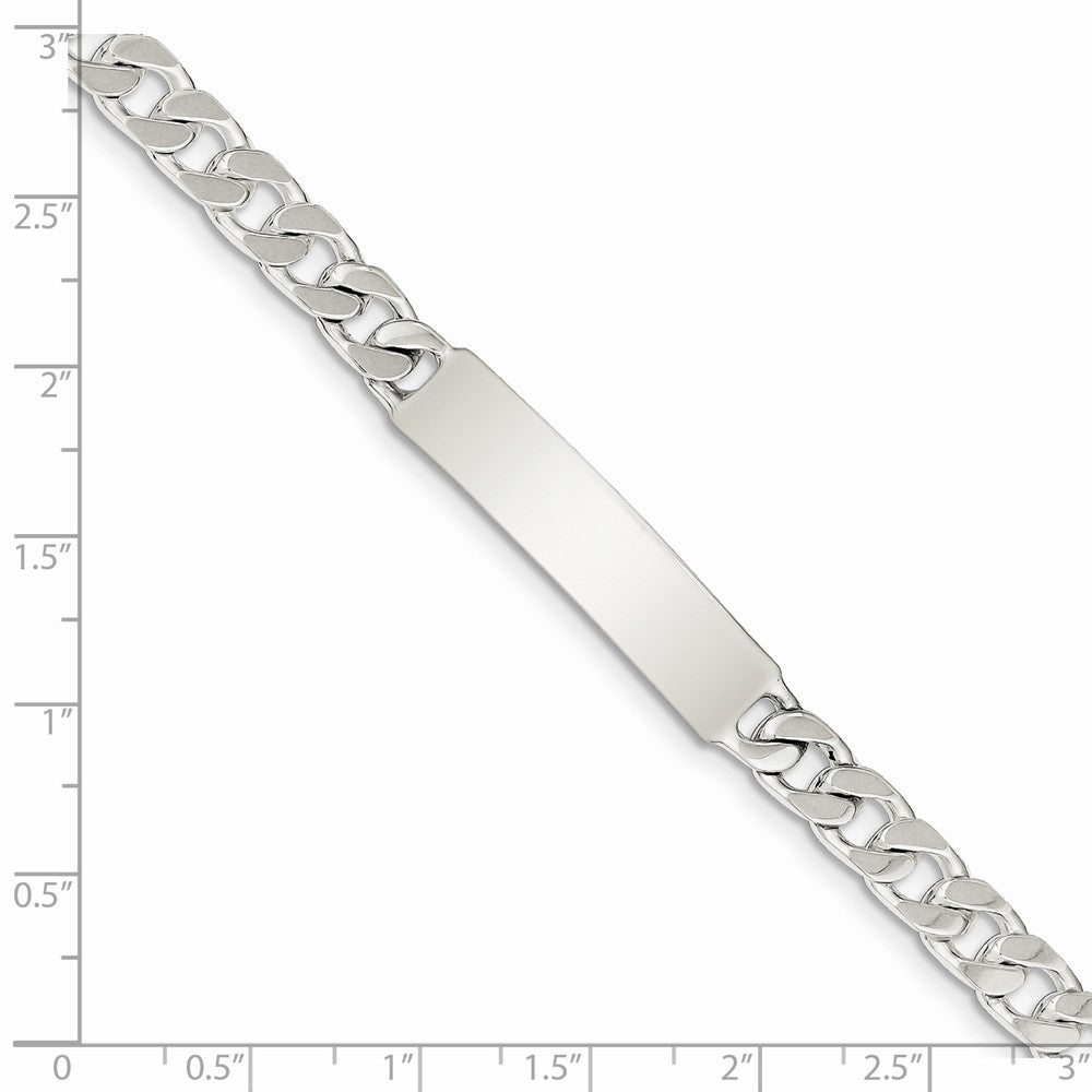 Quality Gold Sterling Silver 8inch Polished Engraveable Curb Link ID Bracelet
