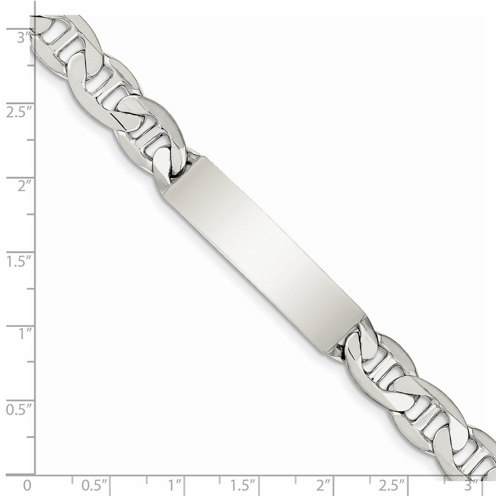 Quality Gold Sterling Silver 8.5inch Polished Engraveable Anchor Link ID Bracelet