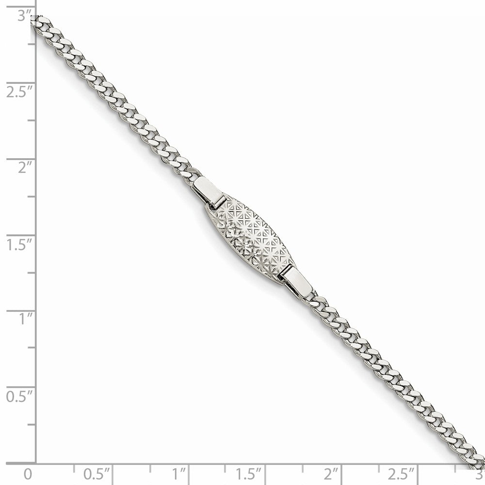 Quality Gold Sterling Silver ID plate with design Children's Bracelet