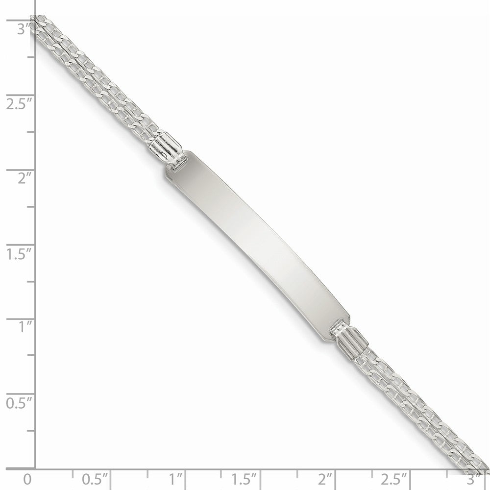 Quality Gold Sterling Silver Double Chain Fancy Link ID Bracelet