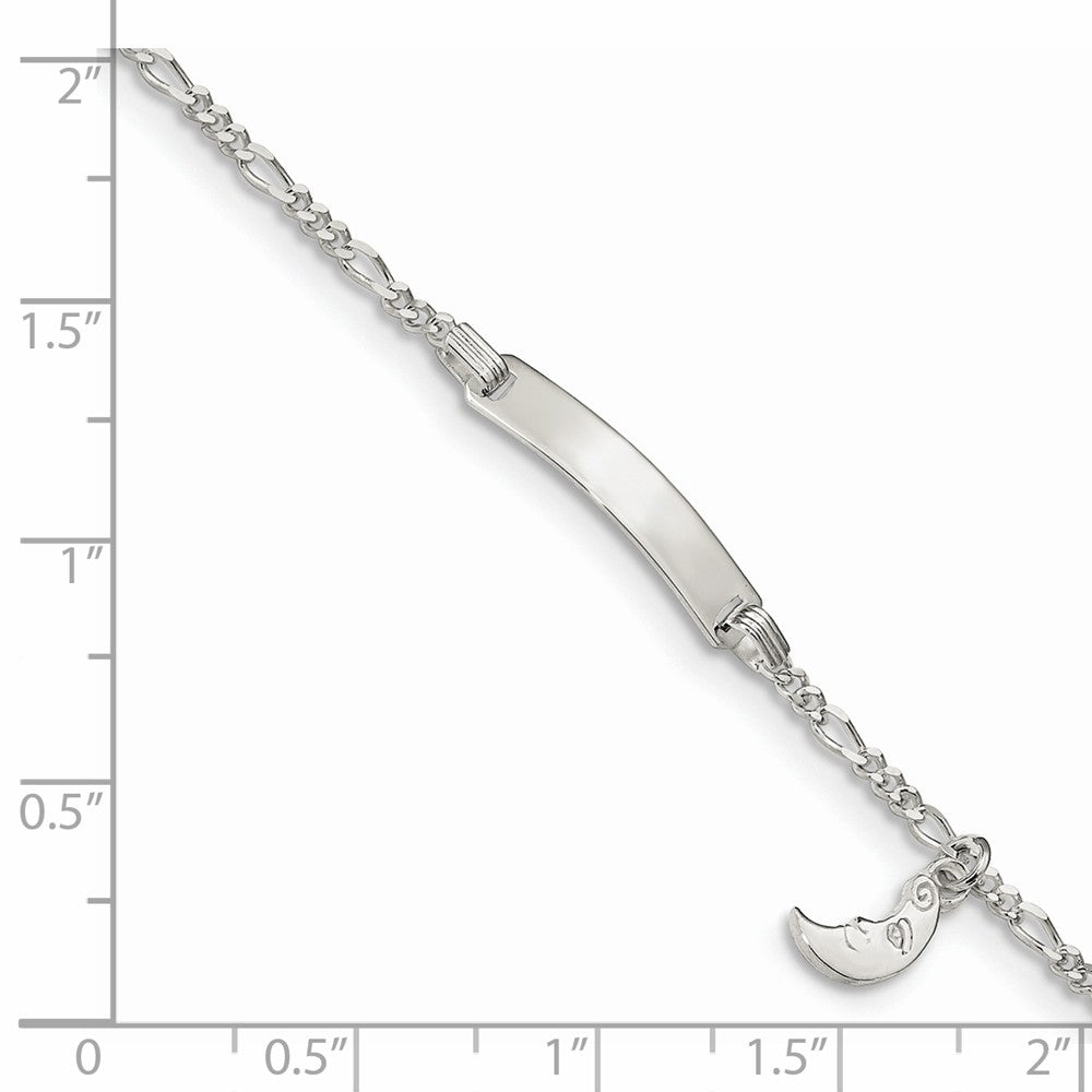 Quality Gold Sterling Silver Children's ID with Moon Charm Bracelet