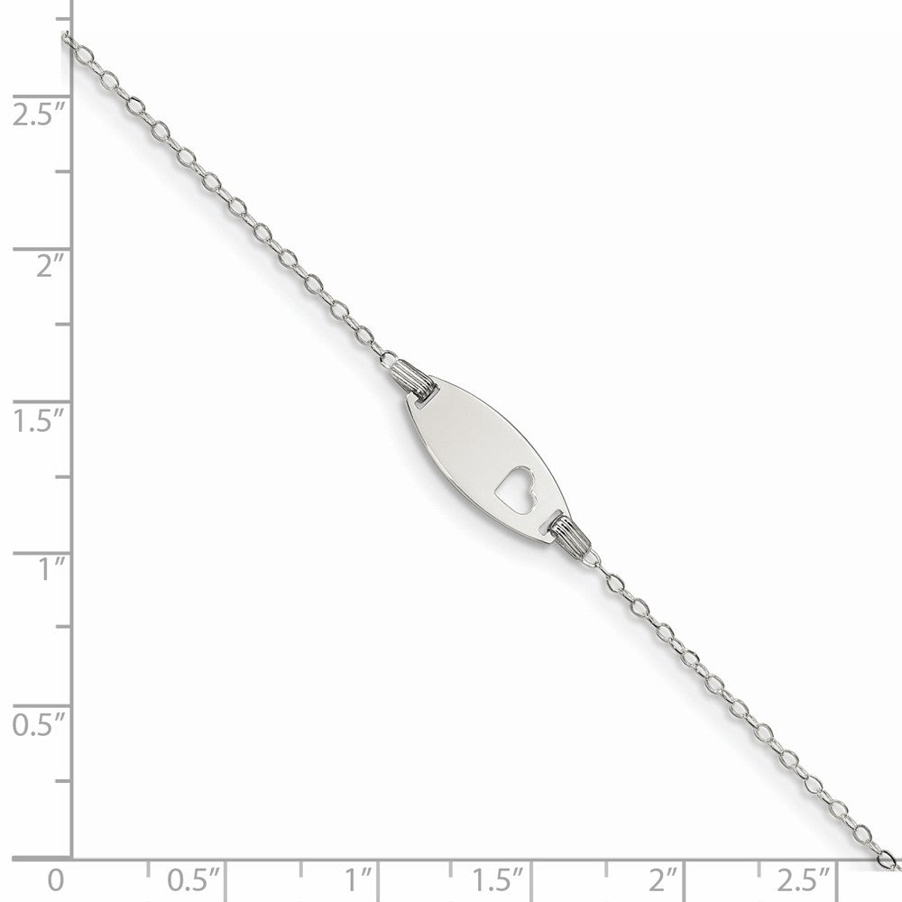 Quality Gold Sterling Silver Children's ID with Heart Bracelet