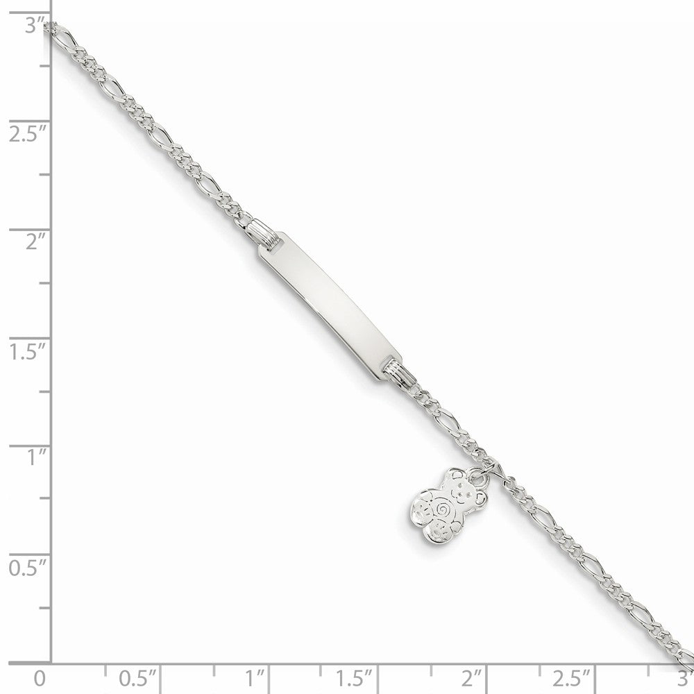 Quality Gold Sterling Silver Children's ID with Teddy Bear Charm Bracelet