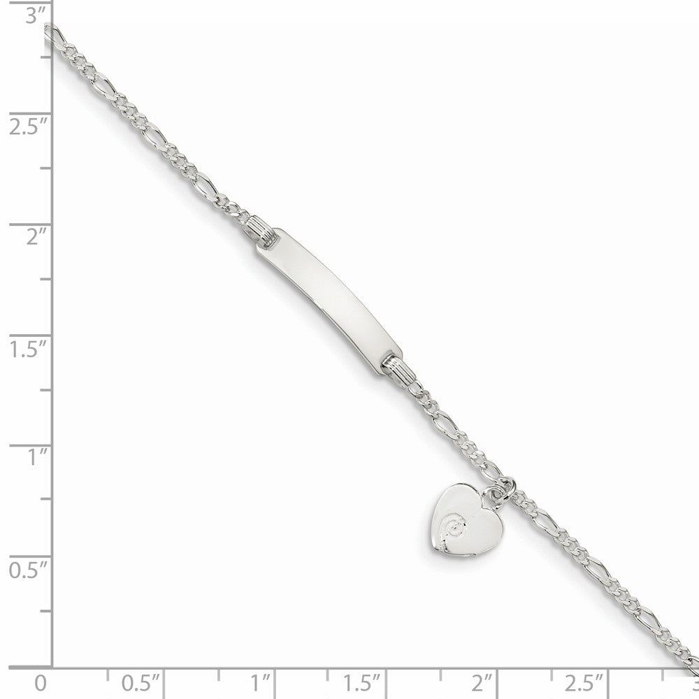 Quality Gold Sterling Silver Children's ID with Heart Charm Bracelet