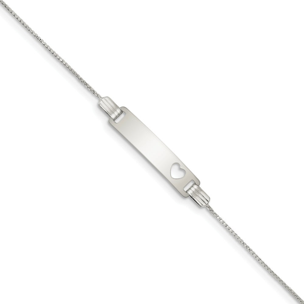 Quality Gold Sterling Silver Baby ID with Cut-out Heart Bracelet