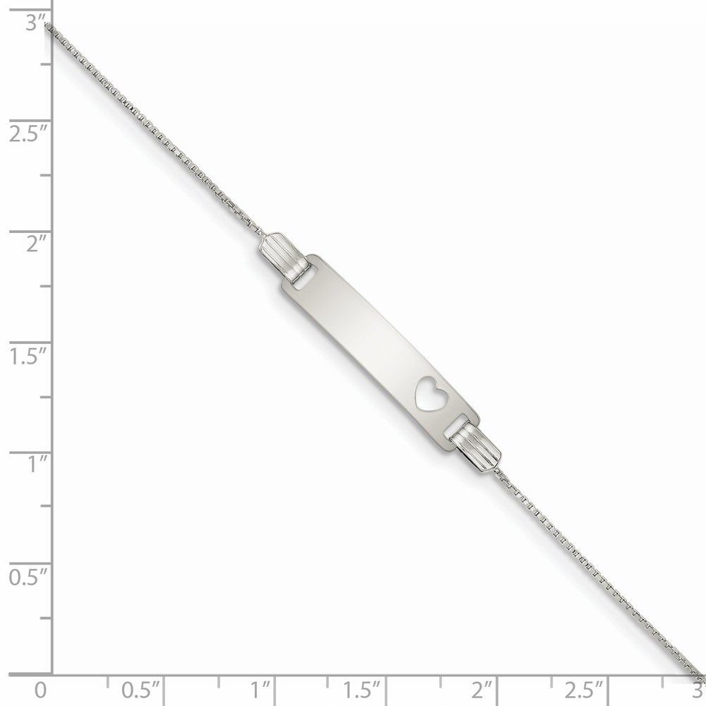 Quality Gold Sterling Silver Baby ID with Cut-out Heart Bracelet