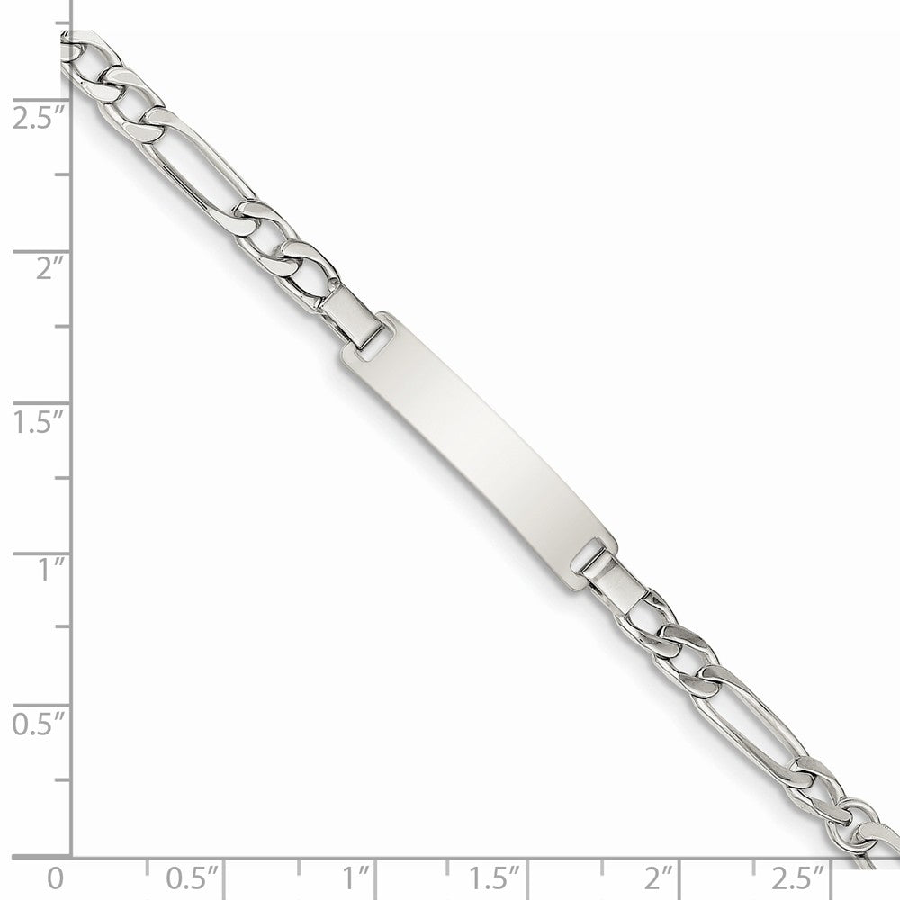Quality Gold Sterling Silver Engraveable Childrens ID on Figaro Link Bracelet