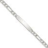 Quality Gold Sterling Silver Polished Engraveable Figaro Link ID Bracelet