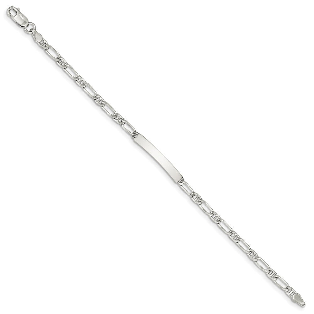 Quality Gold Sterling Silver 8inch Polished Engraveable Anchor Link ID Bracelet