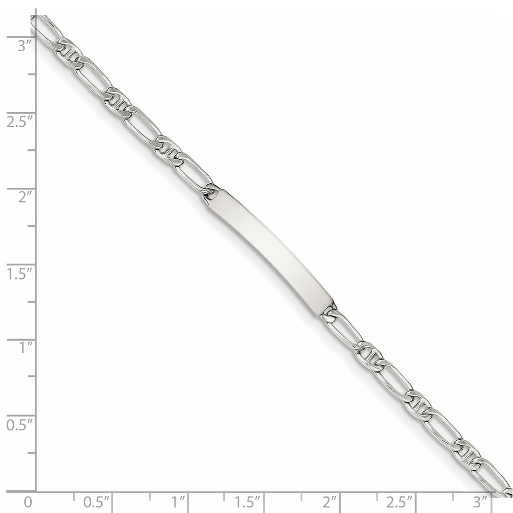 Quality Gold Sterling Silver 8inch Polished Engraveable Anchor Link ID Bracelet