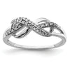 Quality Gold Sterling Silver Rhodium Plated Diamond Infinity Ring