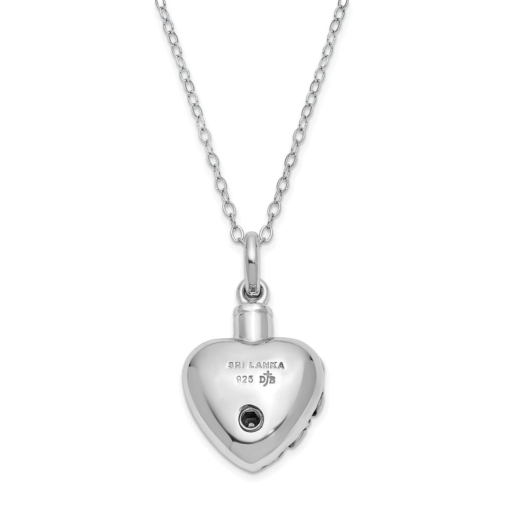 Quality Gold Sentimental Expressions Sterling Silver Antiqued Heart Remembrance Ash Holder 18 Inch Necklace