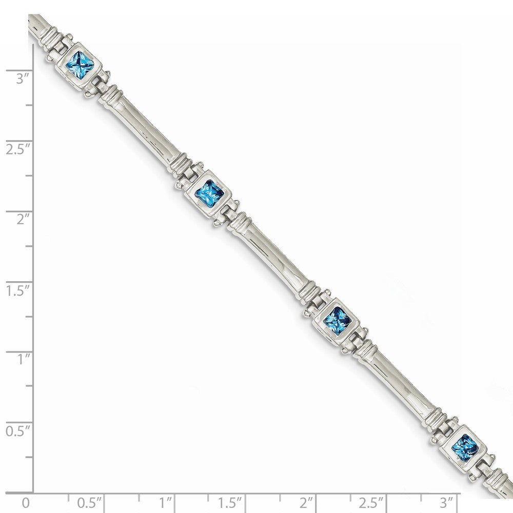 Quality Gold Sterling Silver Rhodium-plated Blue Topaz Bracelet