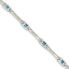 Quality Gold Sterling Silver Rhodium-plated Blue Topaz Bracelet