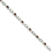 Quality Gold Sterling Silver Garnet & CZ Bracelet