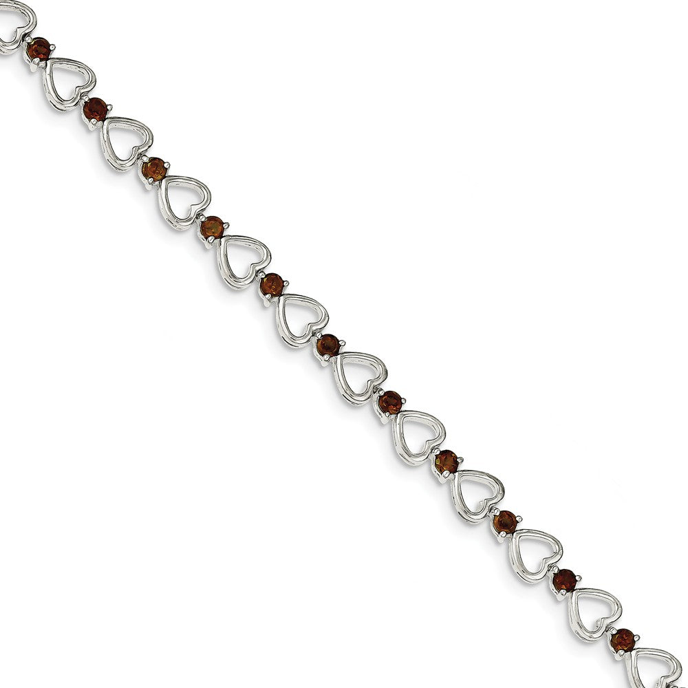 Quality Gold Sterling Silver Garnet Bracelet