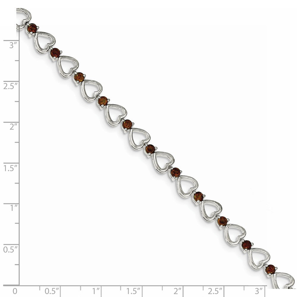 Quality Gold Sterling Silver Garnet Bracelet