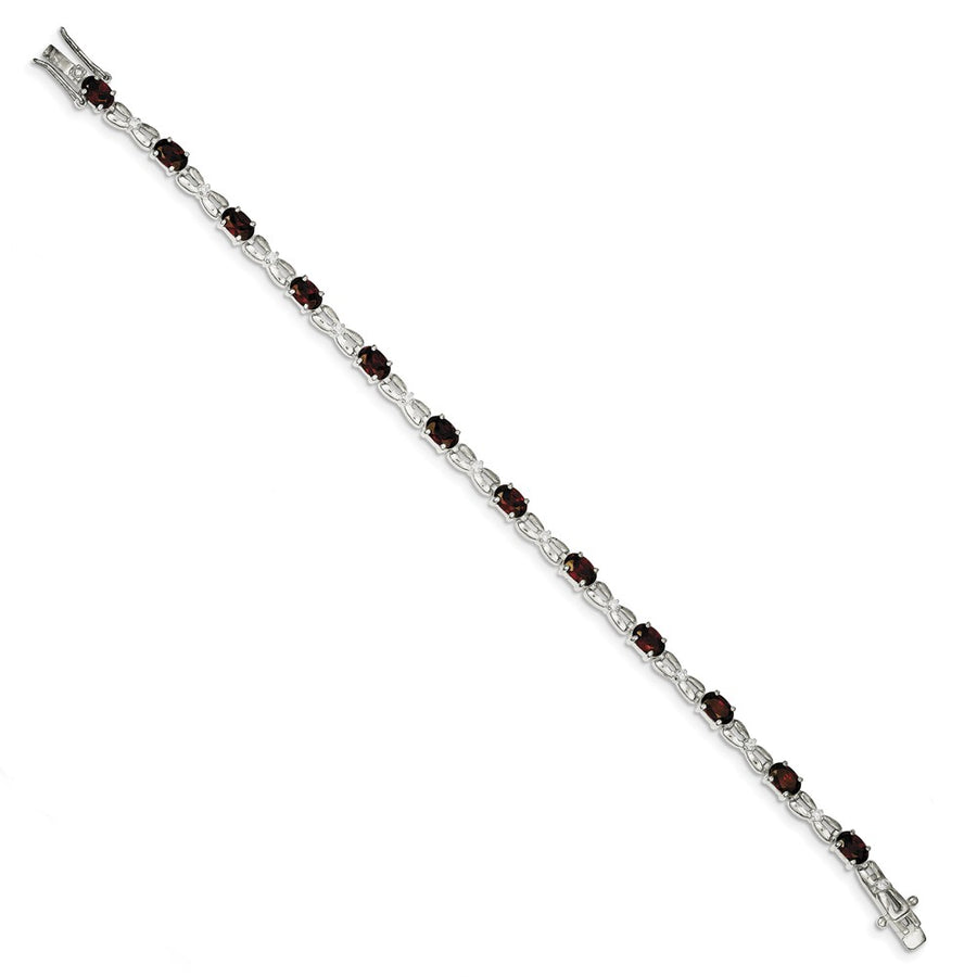 Quality Gold Sterling Silver Red & Clear CZ Bracelet