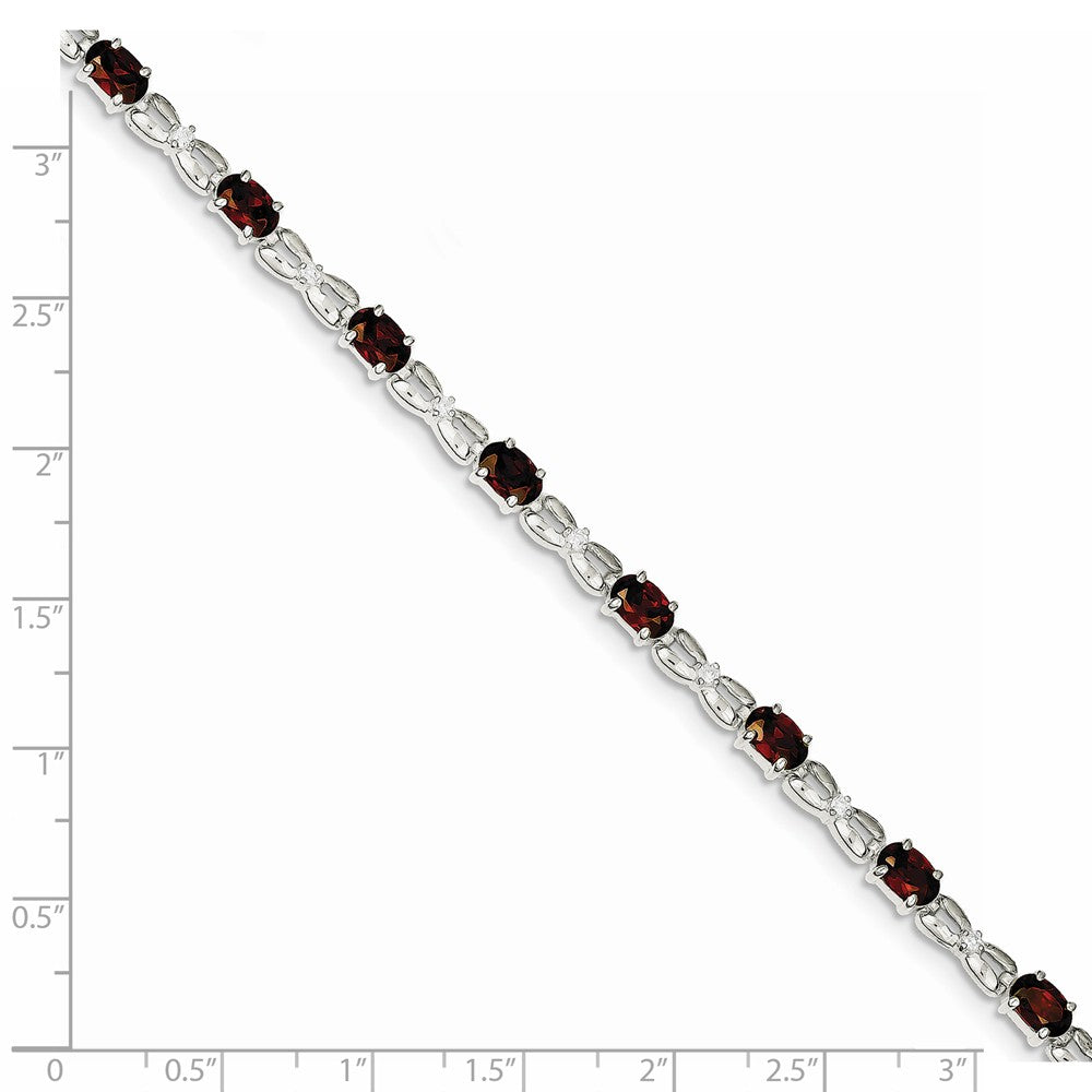 Quality Gold Sterling Silver Red & Clear CZ Bracelet