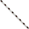 Quality Gold Sterling Silver Red & Clear CZ Bracelet