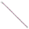 Quality Gold Sterling Silver Rhodium-plated 7inch Pink CZ Bracelet