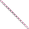 Quality Gold Sterling Silver Rhodium-plated 7 inch Pink CZ Bracelet