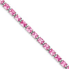 Quality Gold Sterling Silver Rhodium-plated 7.5inch Pink CZ Bracelet